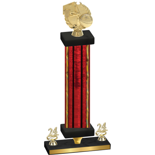 Premium Single Red Glacier Year Basketball Trophy