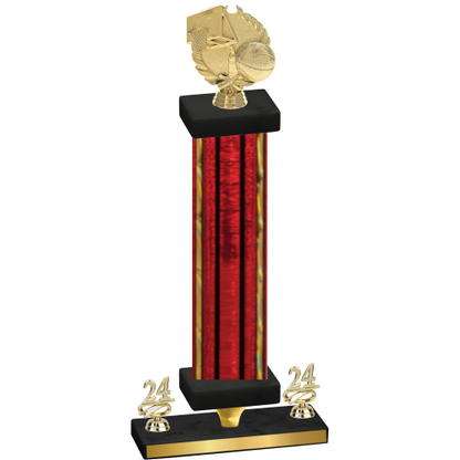 Premium Single Red Glacier Year Basketball Trophy