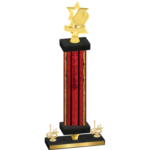 Premium Single Red Glacier First Place Pickleball Trophy