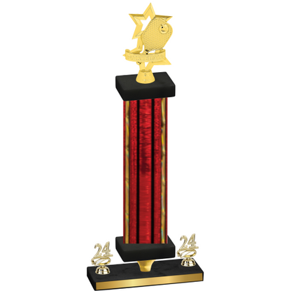 Premium Single Red Glacier Year Pickleball Trophy