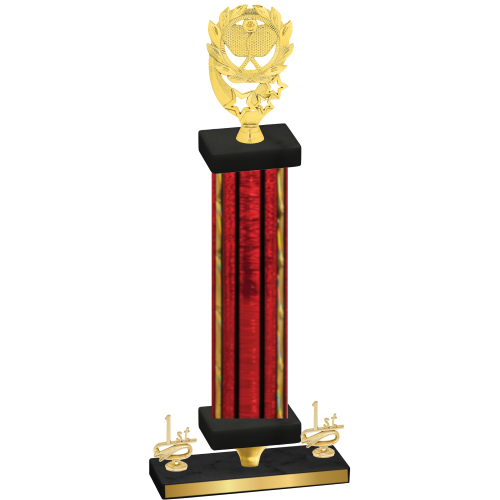 Premium Single Red Glacier First Place Pickleball Trophy