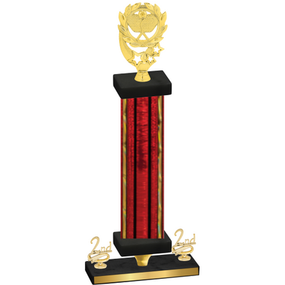 Premium Single Red Glacier Second Place Pickleball Trophy