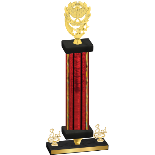 Premium Single Red Glacier Third Place Pickleball Trophy