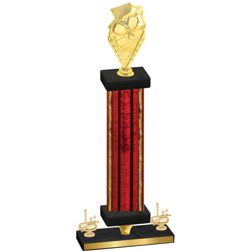 Premium Single Red Glacier First Place Pickleball Trophy