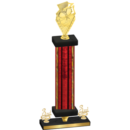 Premium Single Red Glacier Third Place Pickleball Trophy