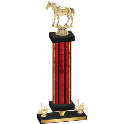 Premium Single Red Glacier First Place Horses Trophy