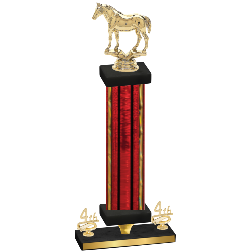 Premium Single Red Glacier Fourth Place Horses Trophy