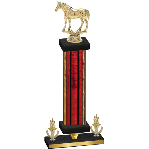 Premium Single Red Glacier Victory Horses Trophy