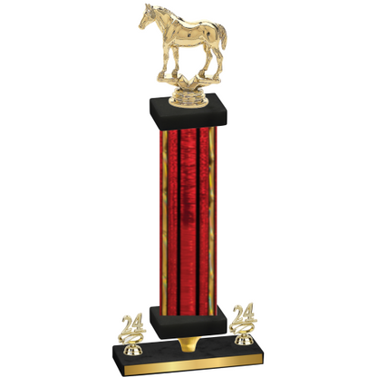 Premium Single Red Glacier Year Horses Trophy