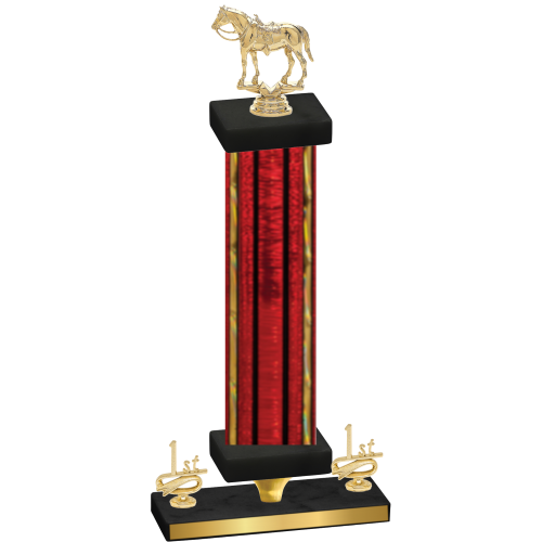 Premium Single Red Glacier First Place Horses Trophy