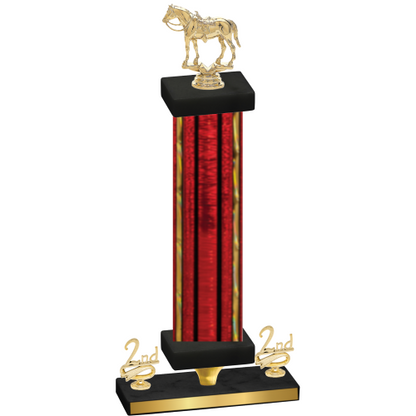 Premium Single Red Glacier Second Place Horses Trophy