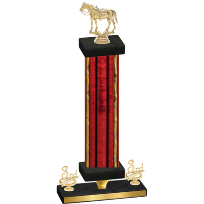 Premium Single Red Glacier Third Place Horses Trophy