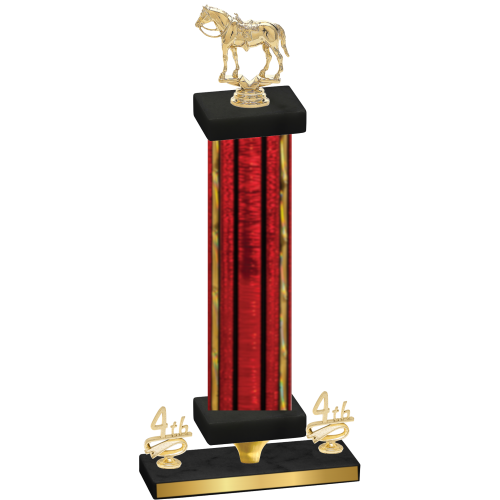 Premium Single Red Glacier Fourth Place Horses Trophy