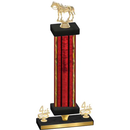 Premium Single Red Glacier Fourth Place Horses Trophy