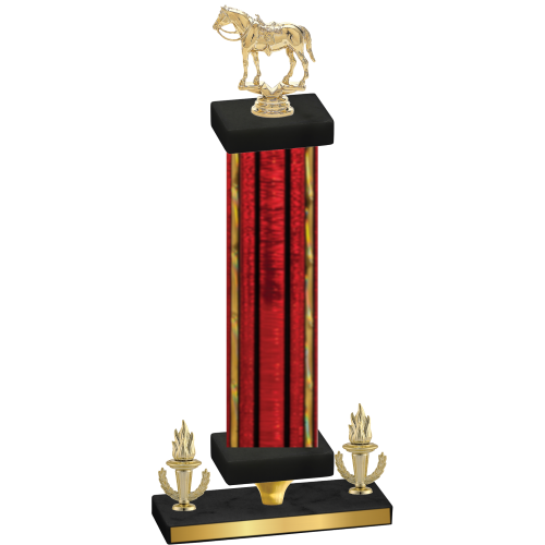 Premium Single Red Glacier Victory Horses Trophy