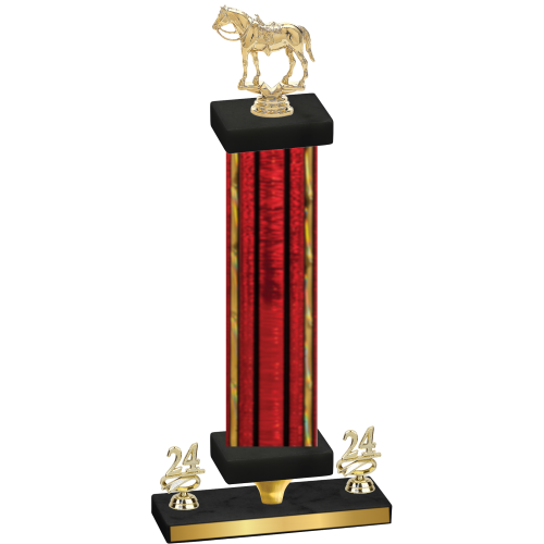 Premium Single Red Glacier Year Horses Trophy