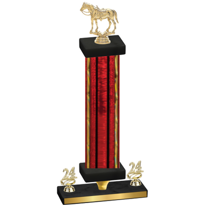 Premium Single Red Glacier Year Horses Trophy