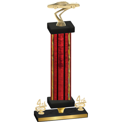 Premium Single Red Glacier Fourth Place Cars Trophy