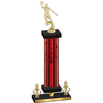 Premium Single Red Glacier Victory Basketball Trophy