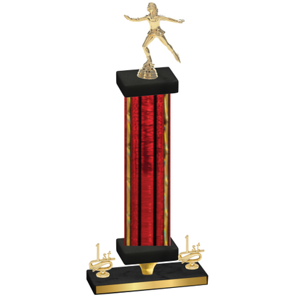 Premium Single Red Glacier First Place Skater Trophy