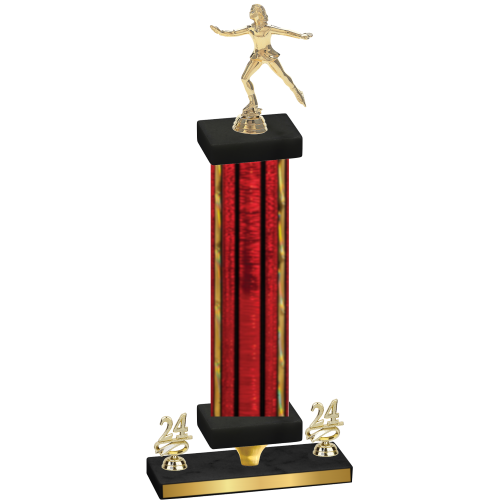 Premium Single Red Glacier Year Skater Trophy