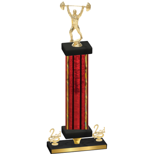 Premium Single Red Glacier Second Place Weights Trophy