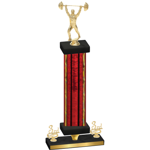 Premium Single Red Glacier Third Place Weights Trophy