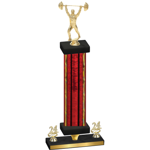 Premium Single Red Glacier Year Weights Trophy