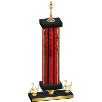 Premium Single Red Glacier Second Place Chess Trophy