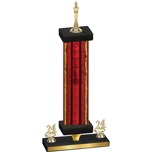 Premium Single Red Glacier Year Chess Trophy