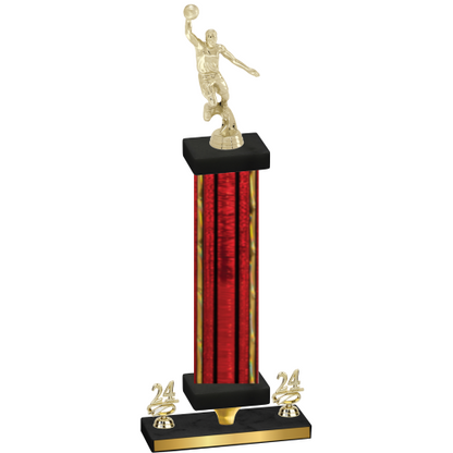 Premium Single Red Glacier Year Basketball Trophy