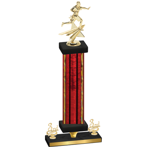 Premium Single Red Glacier Third Place Flag Football Trophy