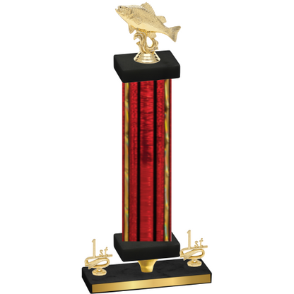 Premium Single Red Glacier First Place Fishing Trophy