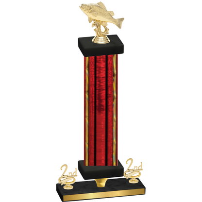 Premium Single Red Glacier Second Place Fishing Trophy