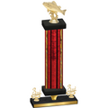 Premium Single Red Glacier Third Place Fishing Trophy