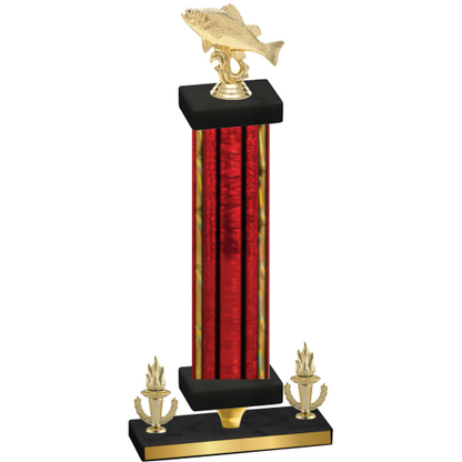 Premium Single Red Glacier Victory Fishing Trophy