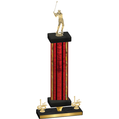 Premium Single Red Glacier First Place Golf Trophy