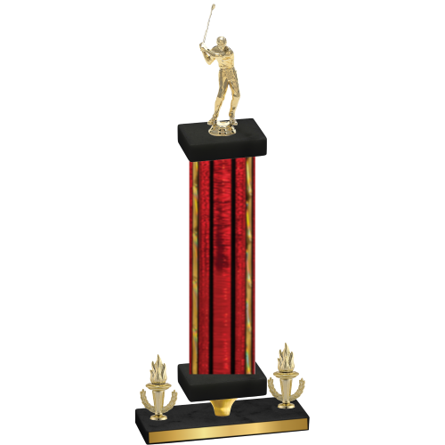 Premium Single Red Glacier Victory Golf Trophy