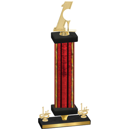 Premium Single Red Glacier First Place Golf Trophy