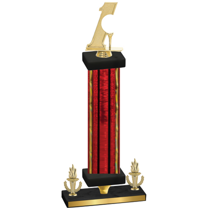 Premium Single Red Glacier Victory Golf Trophy