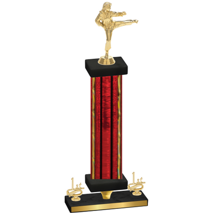 Premium Single Red Glacier First Place Karate Trophy