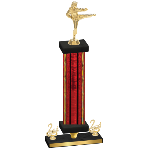 Premium Single Red Glacier Second Place Karate Trophy