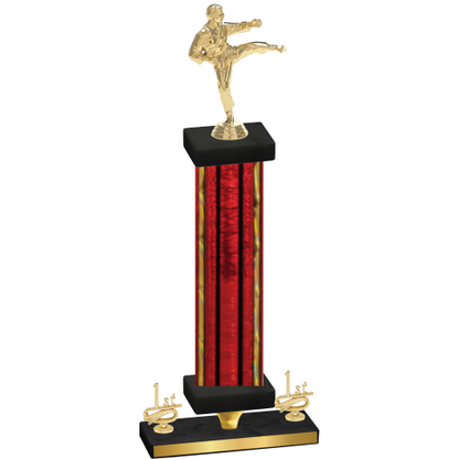 Premium Single Red Glacier First Place Karate Trophy