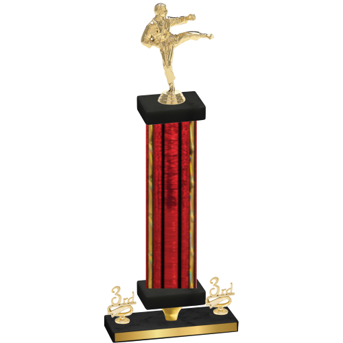 Premium Single Red Glacier Third Place Karate Trophy