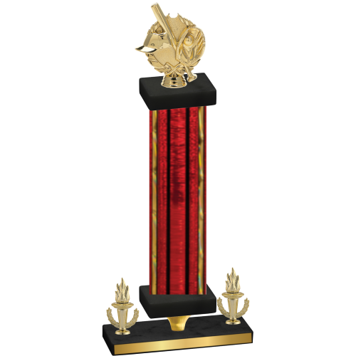 Premium Single Red Glacier Victory Baseball Trophy