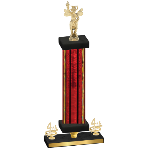 Premium Single Red Glacier Fourth Place Academics Trophy