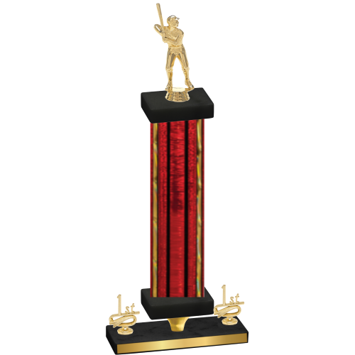 Premium Single Red Glacier First Place Baseball Trophy