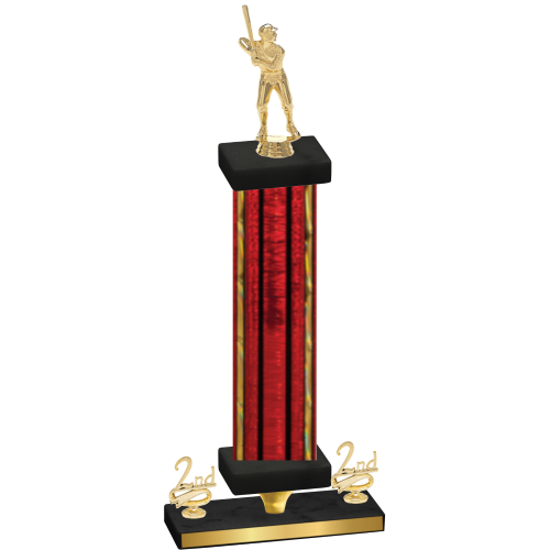 Premium Single Red Glacier Second Place Baseball Trophy