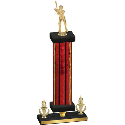 Premium Single Red Glacier Victory Baseball Trophy