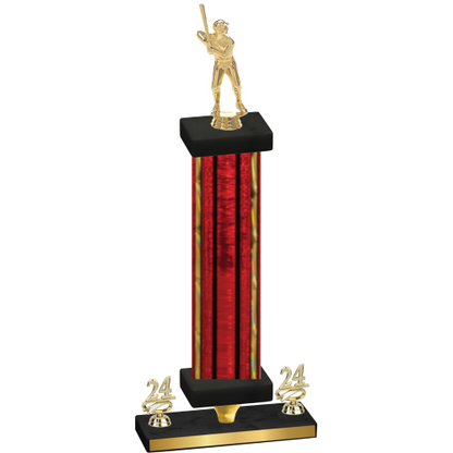 Premium Single Red Glacier Year Baseball Trophy